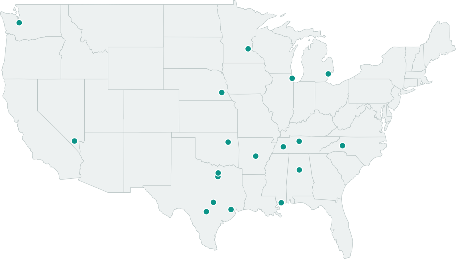 Map of Third Opinion's urology partner sites across the US